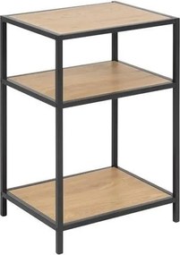 Könyvespolc Éjjeliszekrény Seaford VII Természetes Fekete