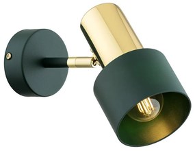 Argon 8111 - Fali spotlámpa DORIA 1xE27/15W/230V zöld/sárgaréz