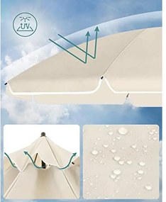 SONGMICS kerti napernyő, 160 cm, UPF 50+ UV-védelem, állítható magasságú