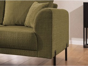 Zöld zsenília sarokkanapé (bal oldali-L alakú) Mauris – Ropez