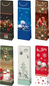 Karácsonyi Decorations papír italtáska 10,5x33x8,5 cm