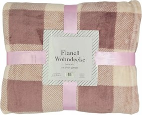 Puha Flanel Takaró Ágytakaró Polár Pléd 150x200 Rózsaszín Kockás Meleg