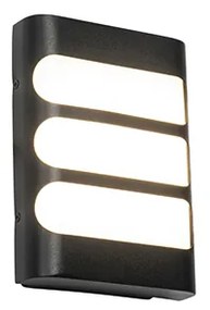Kültéri fali lámpa fekete, LED-del, fény/sötétség érzékelővel - Gaev