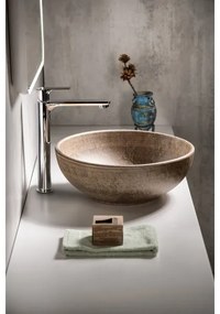 Sapho - PRIORI pult tetejére helyezhető mosdó, Ø 41 cm, kerámia/barna