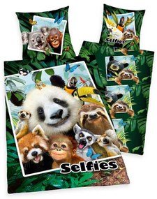 Dzsungel Állatai Selfie 2 részes Ágynemű-garnitúra 140x200+70x90 cm