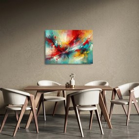 Üveg kép – Absztrakció pirossal (70x50 cm)