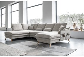 Bézs kinyitható sarokkanapé (bal oldali-U alakú) Charming Charlie – Miuform