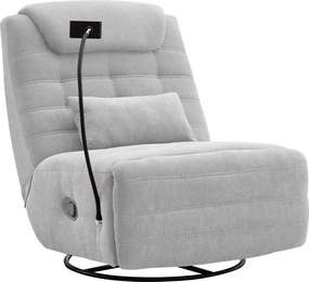 Luxus forgó fotel, hintafotel, világosszürke, UMBRO