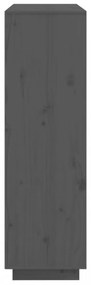szürke tömör fenyőfa magasszekrény 110,5x35x117 cm