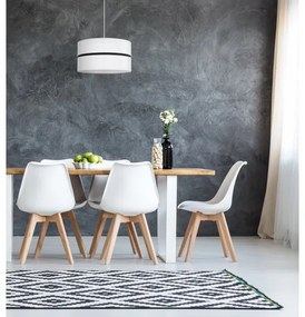 Duolla - Csillár zsinóron DUO 1xE27/15W/230V átm. 40 cm fehér/fekete