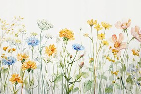 Fotótapéta Flizelina Rét Kert Színes Virágok Tavasz Nyár 312x219 ragasztó