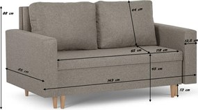 KENO Kétszemélyes kinyitható kanapé Rózsaszín