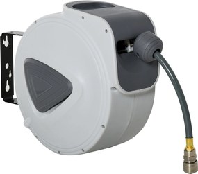 DURHAND Automatikus Kerticső-tekerő 20m + 194cm Φ1/4'' csatlakozással, Falra Szerelhető és 180°-ban Forgatható, Szürke | Aosom