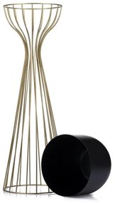 Fém virágcserép LOFT 68x20 cm arany/fekete