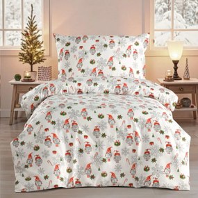 Karácsonyi pamut ágyneműhuzat Merry Christmas white 200x140cm+90x70cm  TiaHome