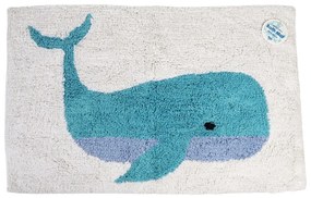 Fehér-kék fürdőszobai kilépő 83x52,5 cm Whale – Rex London