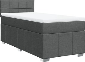 vidaXL sötétszürke szövet rugós ágy matraccal 80 x 200 cm