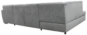 SERPA U-alakú, ággyá alakítható balos sarokülőgarnitúra tárolóval, szürke