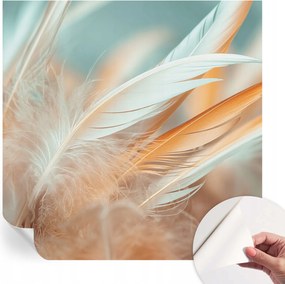 Öntapadós fotótapéta a konyhába Mosható Finom tollak 250x250 cm