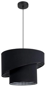 Csillár zsinóron LORI 1×E27/60W/230V ⌀ 35 cm Fekete