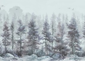Üveg kép - Fenyőerdő II., akvárium (70x50 cm)