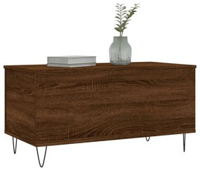 Barna tölgyszínű szerelt fa dohányzóasztal 90x44,5x45 cm