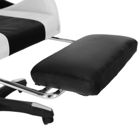 Irodai/gamer szék RGB LED világítással, fekete/fehér, JOVELA