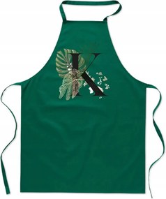 Konyhai Kötény zöld K Betűvel Kőbánya Klaudia Kamilla FA_386_z
