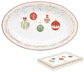 Christmas Eve karácsonyi porcelán ovális kínáló tálca