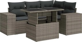 vidaXL 5 részes szürke polyrattan kerti ülőgarnitúra párnákkal
