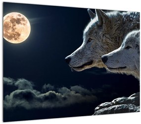 Farkas üvöltés a holdra képe (70x50 cm)