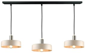 Keter Lighting Csillár zsinóron LATTE 3xE27/60W/230V bézs/fekete/fényezett króm KE0112