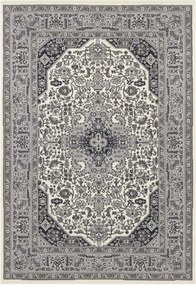 Szürke-krémszínű, hagyományos szőnyeg rövid puha szőrrel 80x150cm