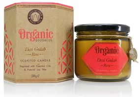 Desi Gulab - Rose 200 g organikus gyertyaborostyánszínű üvegben