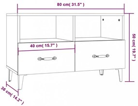 fehér magasfényű szerelt fa TV-szekrény 80x36x50 cm