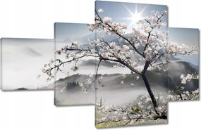 Vászonkép 130x80 Japán Virágzó cseresznye