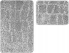 Fürdőszobaszőnyeg Puha Szürke Hamu Csúszásgátló Szett 2 db-os