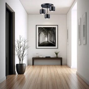 Csillár 3xE27/35W/230V átm. 30 cm fekete/arany