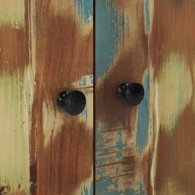 tömör 2-ajtós újrahasznosított fa tálalószekrény 60x33x75 cm