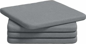 vidaXL Ülőpárnák 4 pcs Világosszürke 40 x 40 x 3 cm szövet