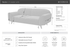 Sötétzöld kanapé 193 cm Nesbo – MESONICA