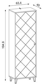 BILBAO BL17 Szekrény Craft Tobaco Tölgy/szürke színben