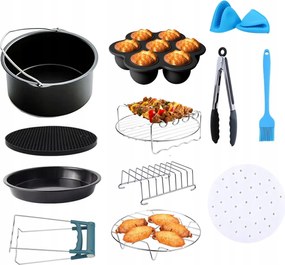 13 Darabos Akcesoria Készlet 7”-OS Air Fryer Olajsütőhöz