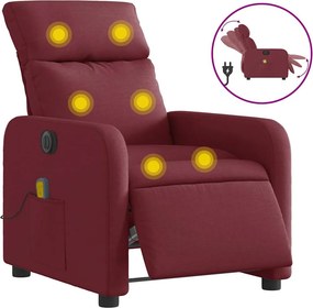 vidaXL bordó szövet elektromos dönthető masszázsfotel