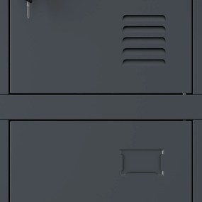 MARCIN fém BHP uzsonnás szekrény, 900 x 1850 x 400 mm, antracitszürke