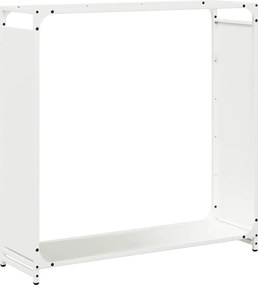 vidaXL fehér hidegen hengerelt acél tűzifatároló 90x28x90 cm
