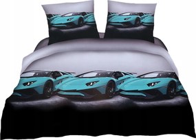 Gyerek Ágyneműhuzat Szatén 140X200 Párnahuzat 70x80 Sportautó