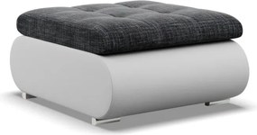 Tokio puff, fonott + műbőr, sötétszürke - fehér