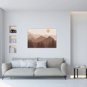 Kép - Barna hegyek N⁰1 (90x60 cm)