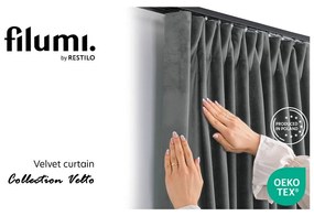 Sötétszürke bársony dimout (részleges sötétítő) függöny 200x270 cm Velto – Filumi